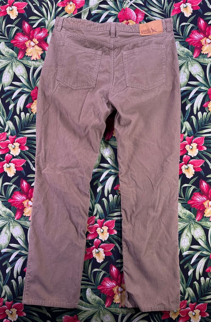 Vintage Eddie Bauer Straight Fit Beige Corduroy Jeans Sz 35